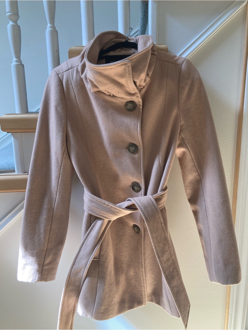 Nine West Soft Cream Belted Trench Coat